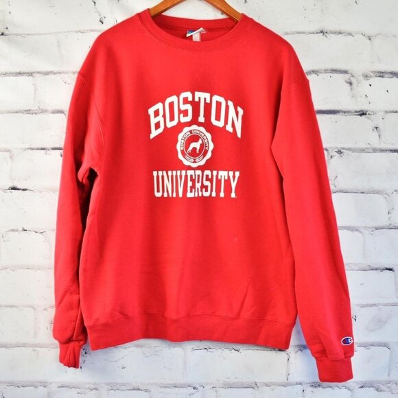 Vintage Y2K Champion Boston University Terriers Crewneck Sweatshirt L - Picture 1 of 7